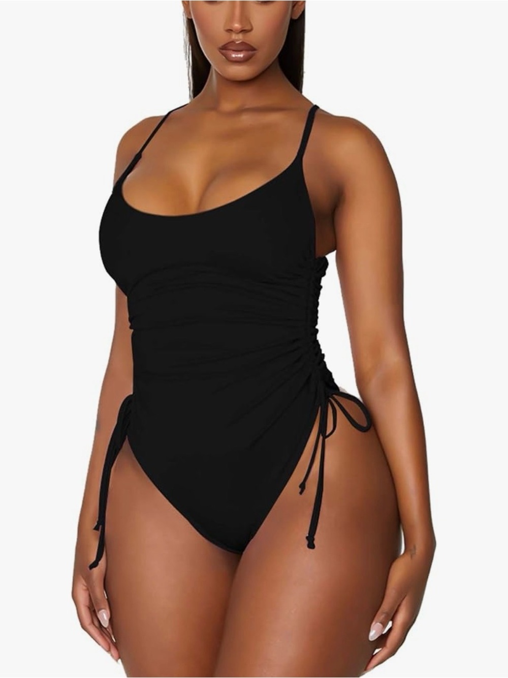 Viottiset Ruched High Cut One Piece Swimsuit Tummy Control Monokini M NWOT